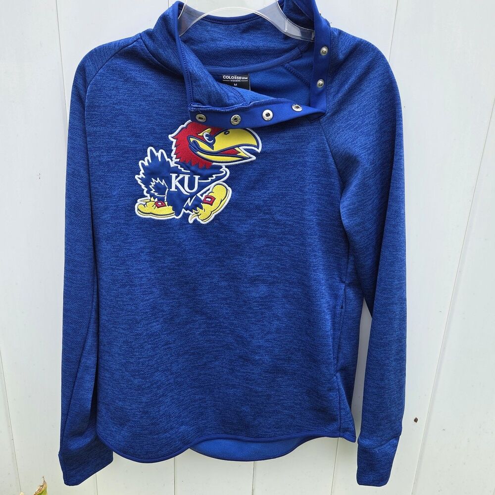 Kansas University Jayhawks KU Embroidered Sweatshirt Colosseum Size Medium